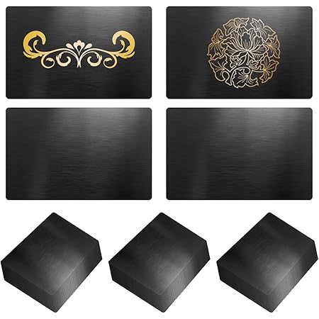 PATIKIL 0.8mm Métal Affaires Cartes, 10 Paquet Blanc Nom Carte Laser Gravure Anodisé Aluminium pour Bricolage Cadeau Cartes