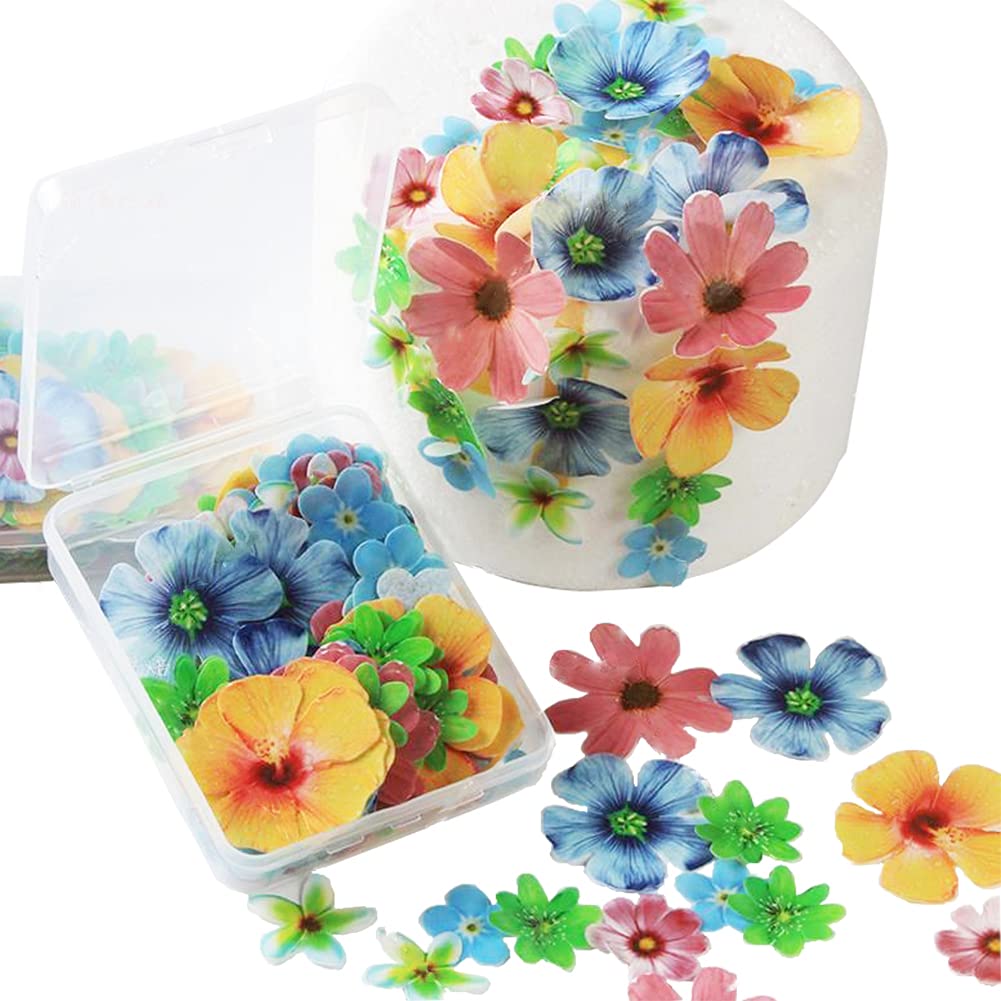 Buy 72pcs Edible Cupcake Toppers Flowers cake decorations edible