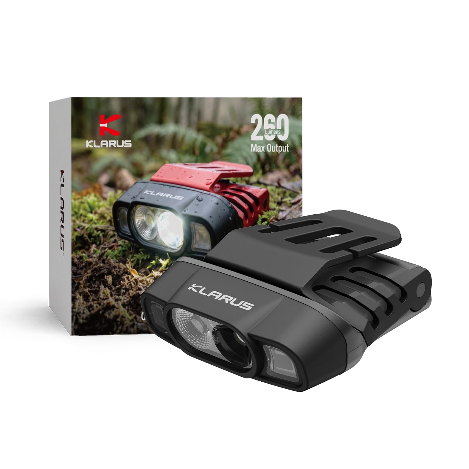 klarus HC3 PRO Clip On Hat Light - 1.4oz Ultralight, 260LM, Motion Sensor & Red Light - Rechargeable LED Headlamp Cap Light with Headband, IPX6 Waterproof for Camping Fishing Running Work