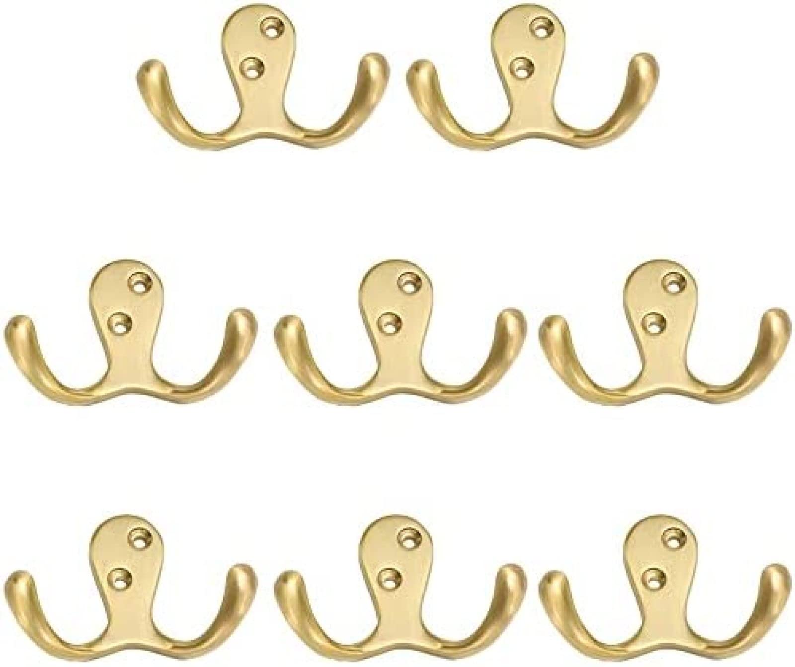 Handtuchhaken, 8 Stück, goldene Kleiderhaken, Retro-Kleiderhaken aus gebürstetem Messing zur Wandmontage mit Schrauben für Badezimmer, Schlafzimmer, Küche, zum Aufhängen von Kleidung, Mütze,