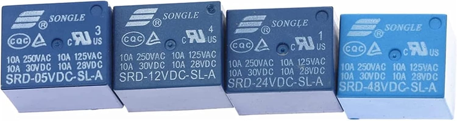 Relay 50Pcs Relays SRD-05VDC-SL-A SRD-12VDC-SL-A SRD-24VDC-SL-A SRD-48VDC-SL-A 5V 12V 24V 48V 10A 250VAC 4PIN(SRD-24VDC-SL-A)