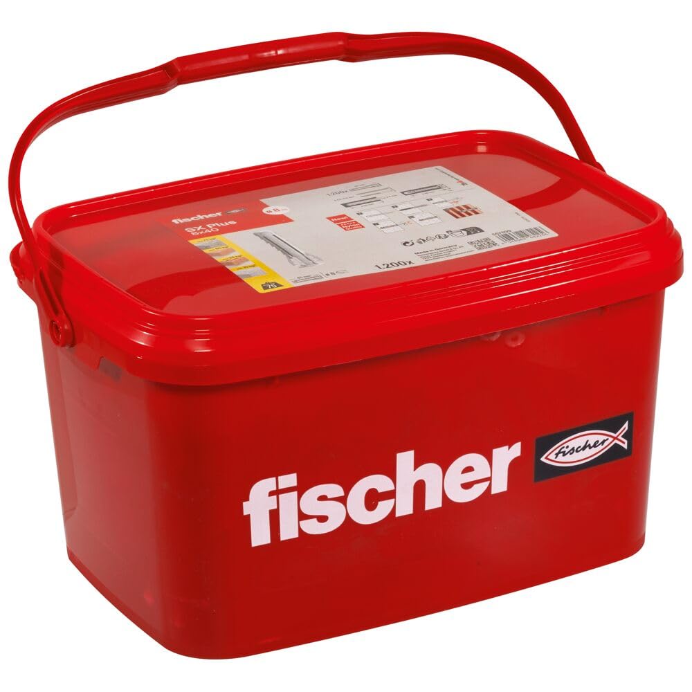 Fischer Grey 567899 Sx Plus Expansion Wall Plug, 8Mm X 40Mm, Tub Of 1,200 Plugs