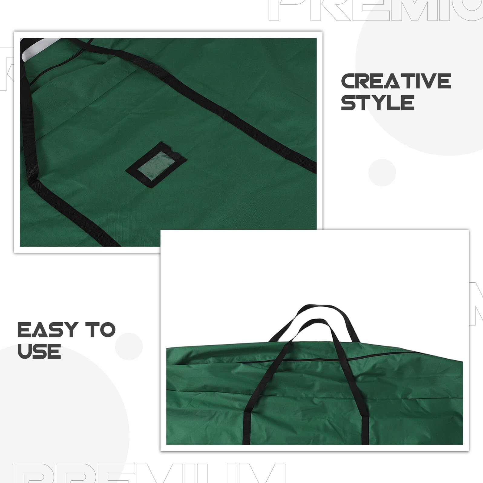 Hohopeti Bolsa de Almacenamiento Resistente para Árbol de Navidad Asas Ergonómicas y Cremallera Funda Protectora para Decorar y Guardar Árboles Artificiales Fiestas