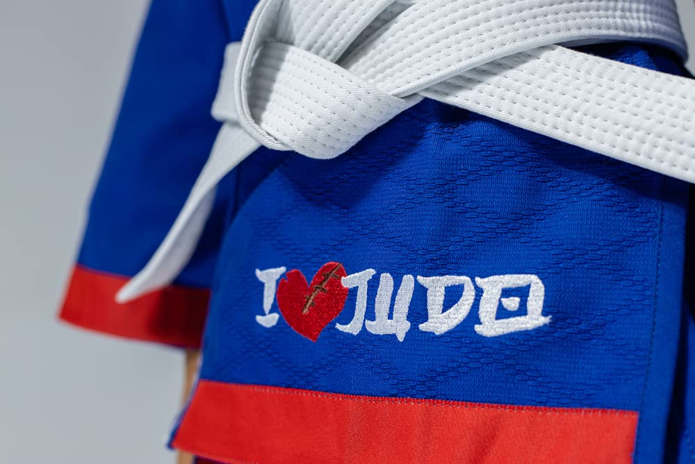 Uone Kimono de judo 350 g/m² pour garçon (bleu, 110)