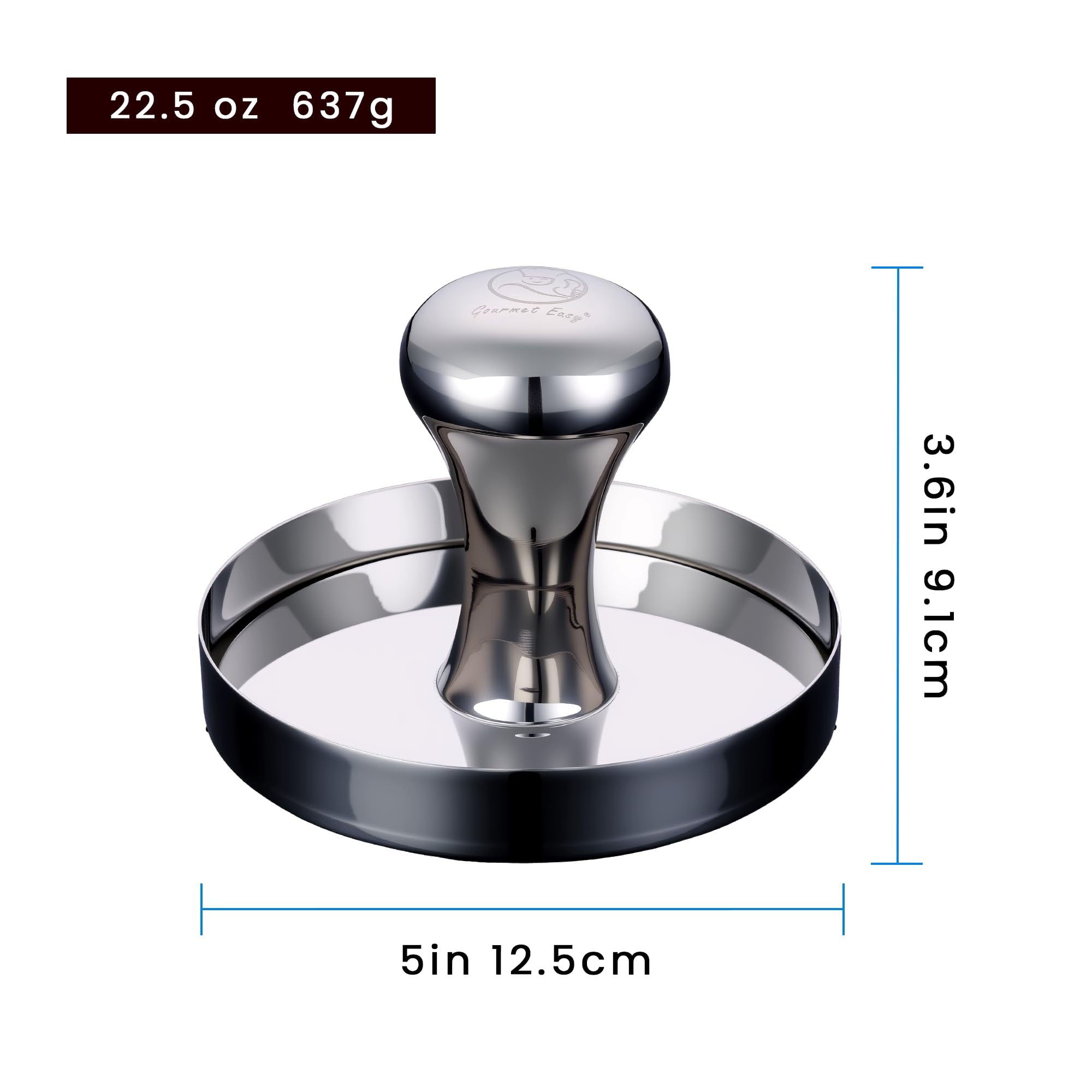 Pressa per hamburger in acciaio inox 2 in 1 | con carta antiaderente inclusa | Perfetta per burger e hamburger | Robusta | lavabile in lavastoviglie | Finitura lucida