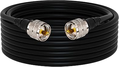 10M Extension Cable, PL259/SO239 Cable, RG58 CB Radio, Cable, UHF Male to Male Extension Cable, Low Loss, RF Black Coaxial Cable, Bi-Directional Antenna, CB Radio, Amateur Radio, Broadcast,