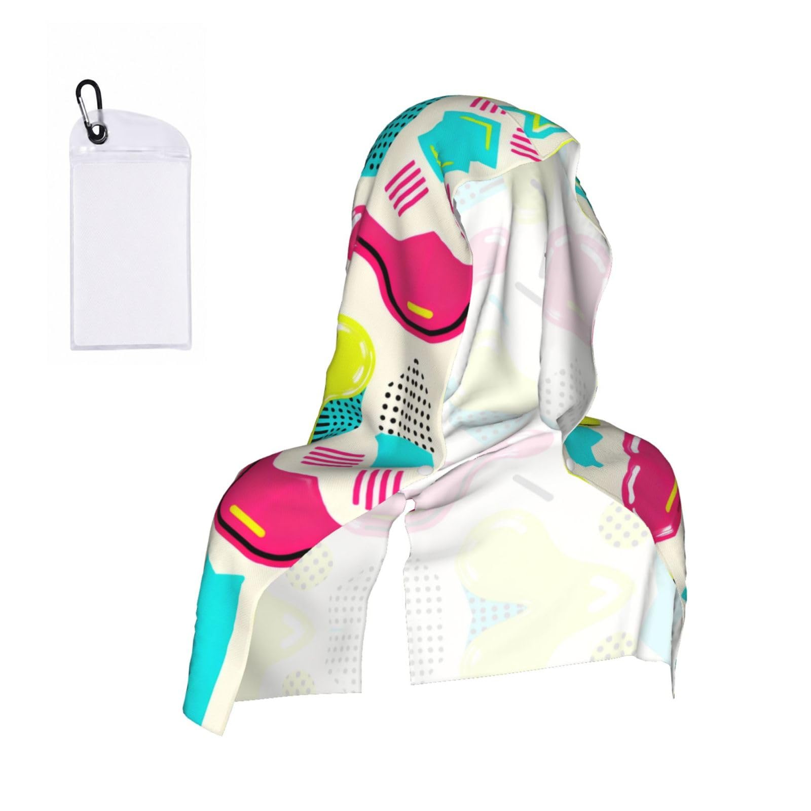 CNTDBU Seamless Memphis Cooling Towel Hooded-Instant Chill Neck Cover for Sports, UV Cooling Rag for Running Gym