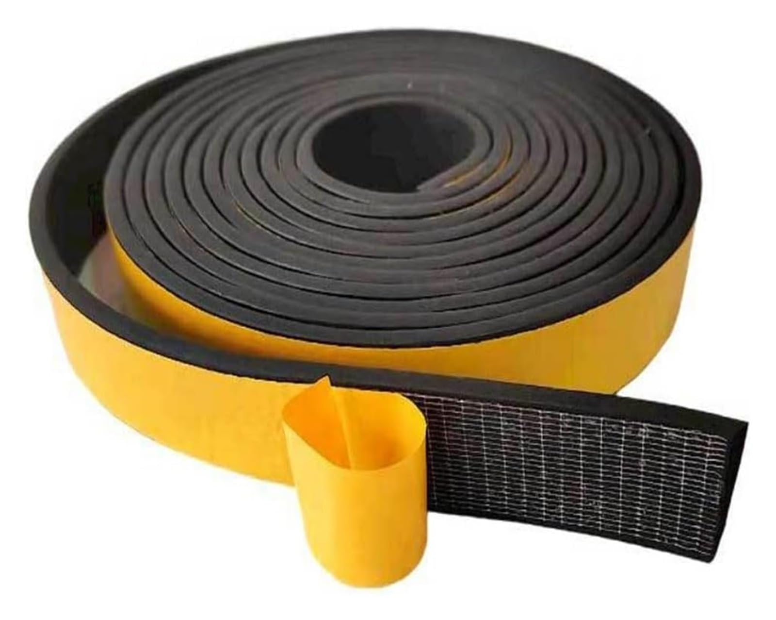 Tira de sellado de espuma de silicona, Tira de sellado espuma autoadhesiva plana silicona EPDM, negra, 2-5mm x 10-30mm 10M(5mm x 20mm x 10M)
