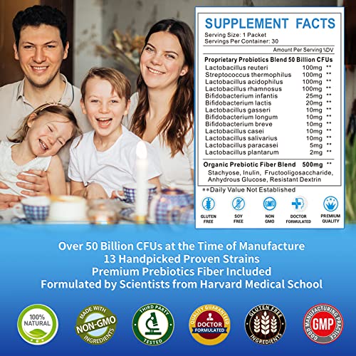 Zebora Probiotics For Women, Men And Kids, Prebiotics And Probiotics Powder For Digestive And Immune Gut Health - Support Healthy-Respiratory-System Gluten Free And Non Gmo, 30 Packets #TOP1