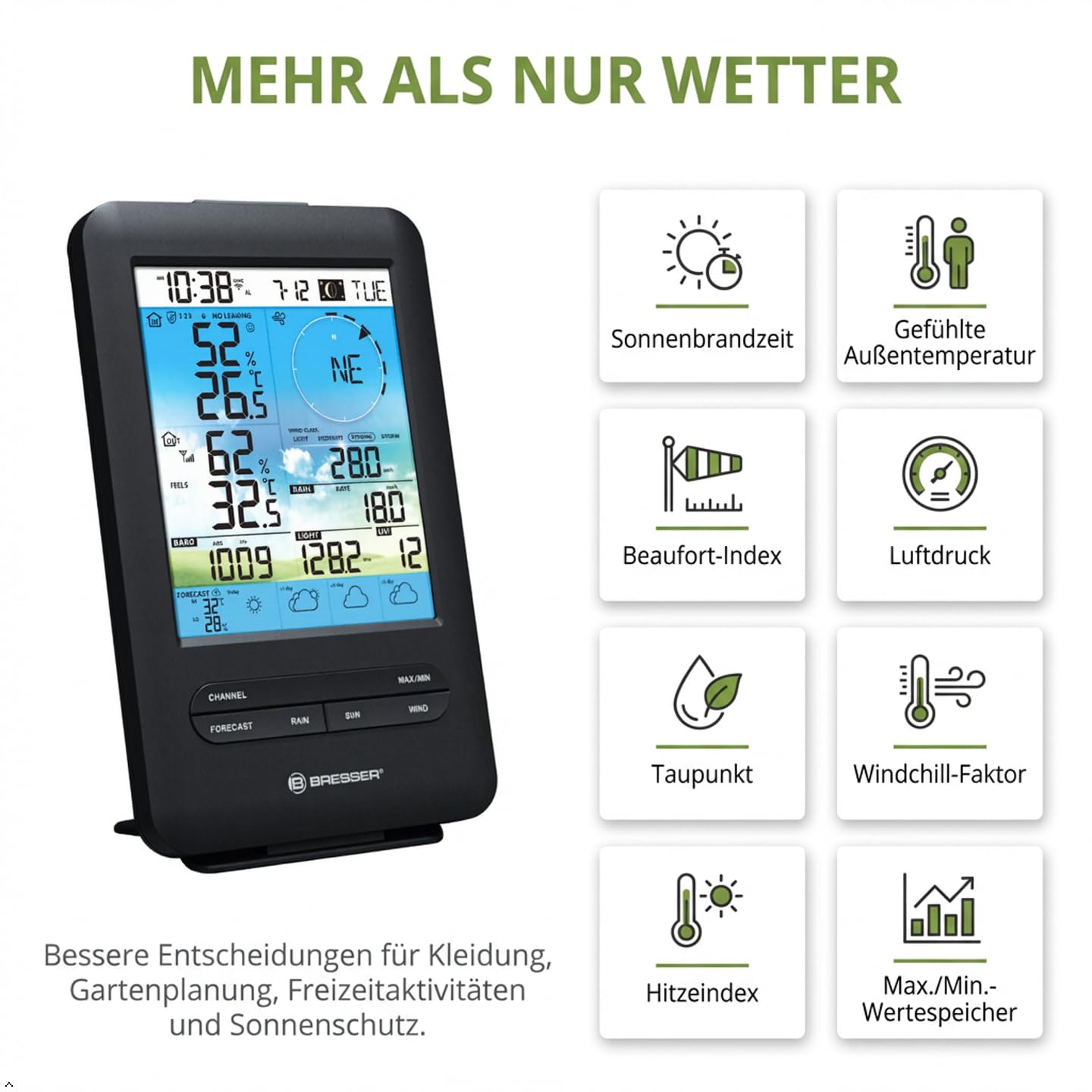 Bresser Stazione meteorologica 4CAST 4 giorni WLAN con sensore esterno 7 in 1