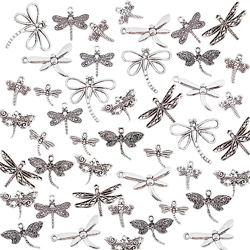 PH PandaHall 90pcs 9 Styles Dragonfly Charms Flying Animal Charms