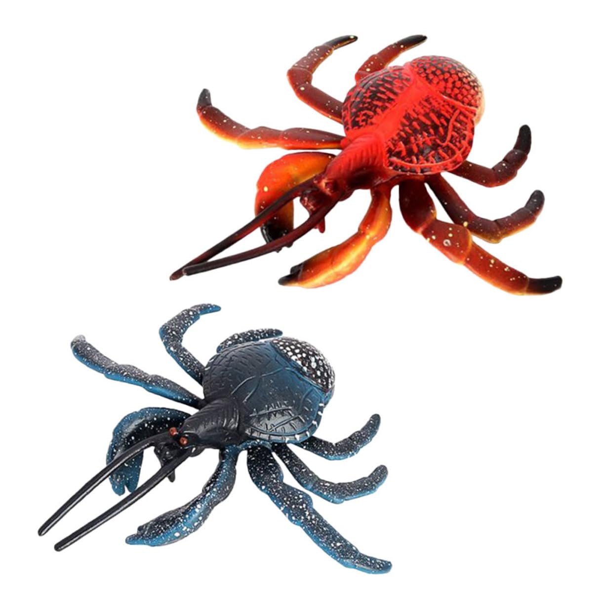 2pcs Coconut Crab Model Figurines Educational Marine Animal Toys for Boys and Girls Fish Tank Decor Realistic Simulated Crab-shaped Playthings for Early Learning