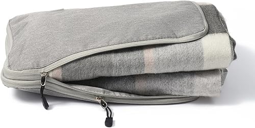 Miniatura 5 de Temminc Woolly Mammoth - Manta de lana merina, grande de 55 x 83 pulgadas, 1.5 libras, manta de lana con flecos a la rodilla para sofá, cama, viajes