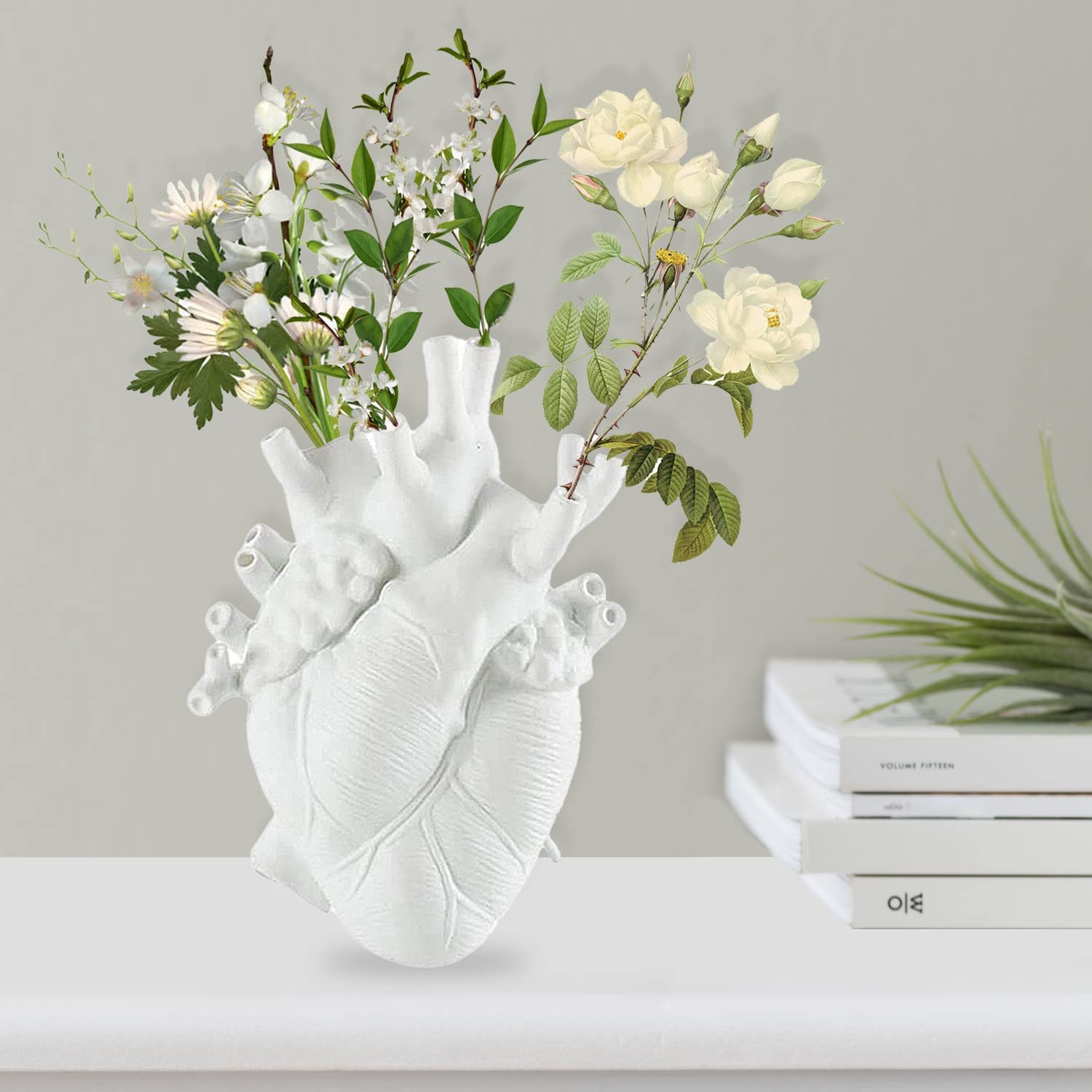 SELETTI フラワーベース heart vase Buy BestAlice Anatomical Heart Vase, White Heart Shaped Vase for