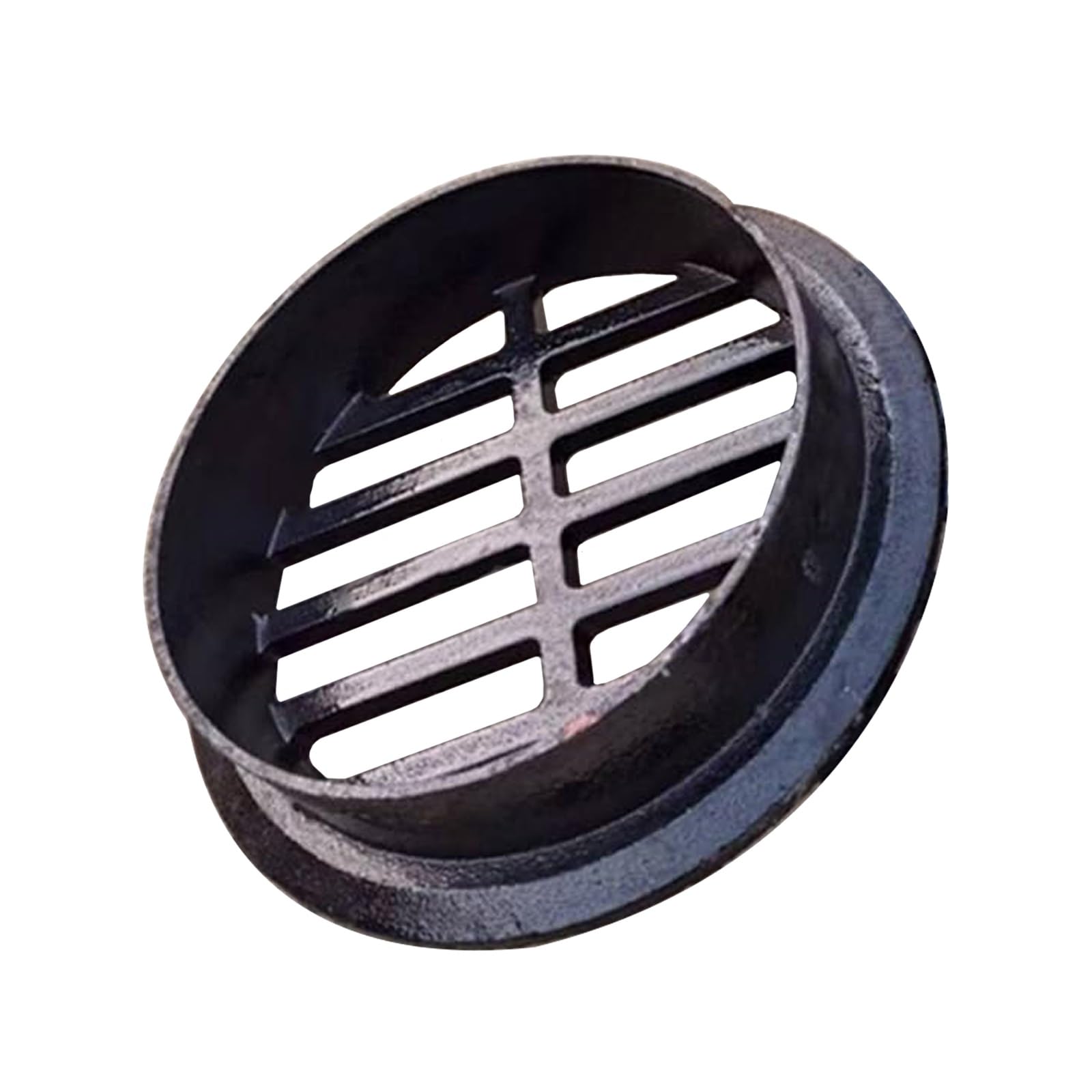Couvercle De Siphon De Sol En Fonte Rond 5-25cm, Grille De Drainage Rangée De Trous, Amovible, Antis-colmatage, Noir Caniveau Exterieur Pour Pavés Maison Jardin Sous-sol Cour Garage(110mm)