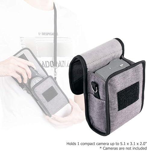 Miniatura 2 de Funda para cámara + 2 correas de mano para muñeca: estuche compacto para cámara con 2 correas de cuero para muñeca