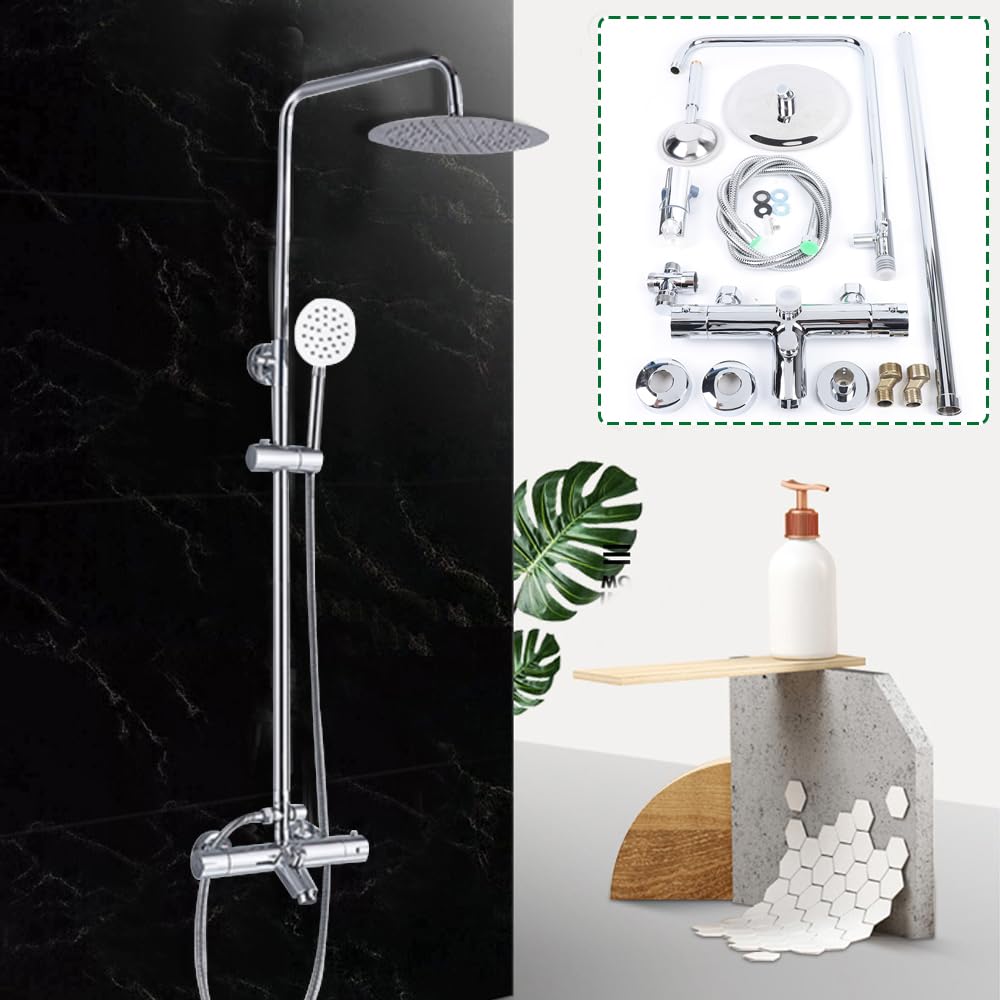 Thermostat-Brausebatterie-Set Aus Edelstahl 304 – Mit Duschpaneel, Handbrause, Regendusche & Massagedüsen