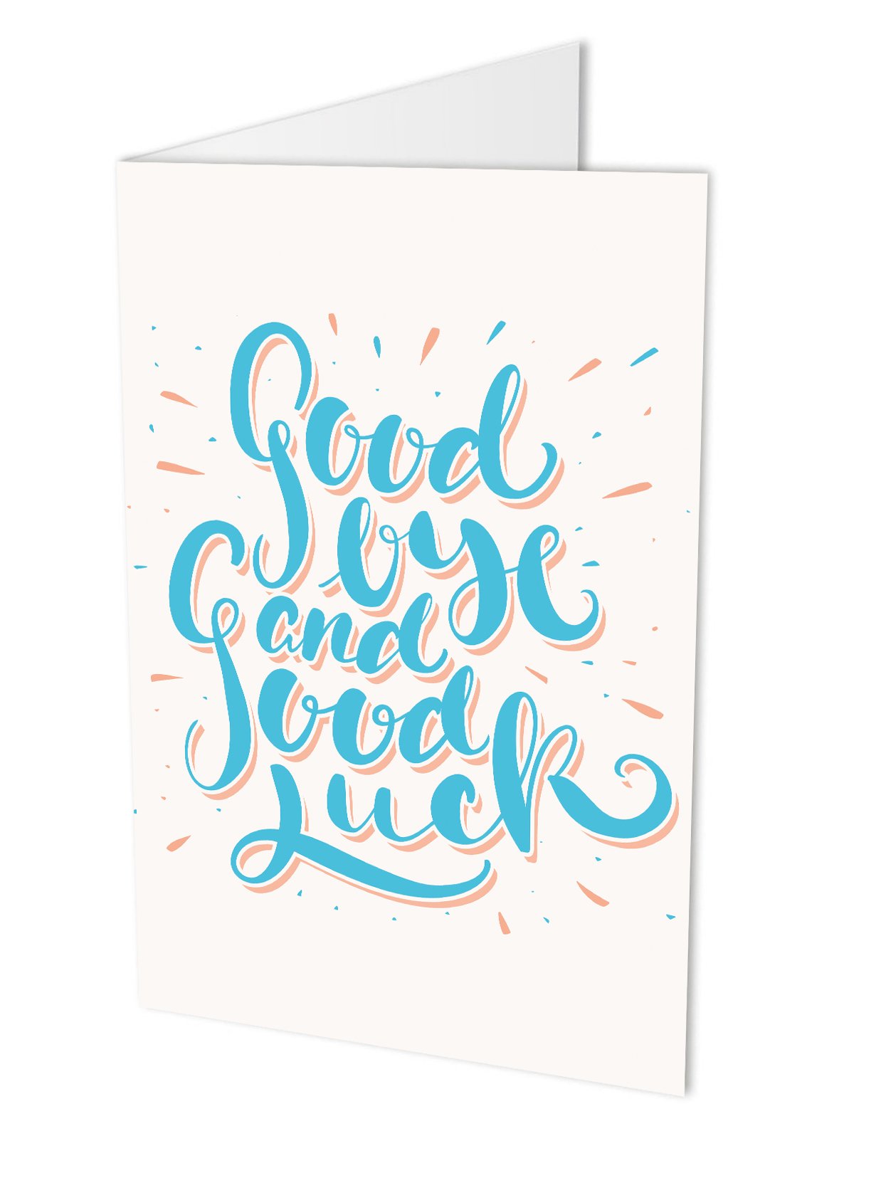 Maxi card GOODBYE AND GOOD LUCK folding card DIN A4 with envelope, leaving card for colleagues or employees, for farewell, farewell, retirement, distance, typography