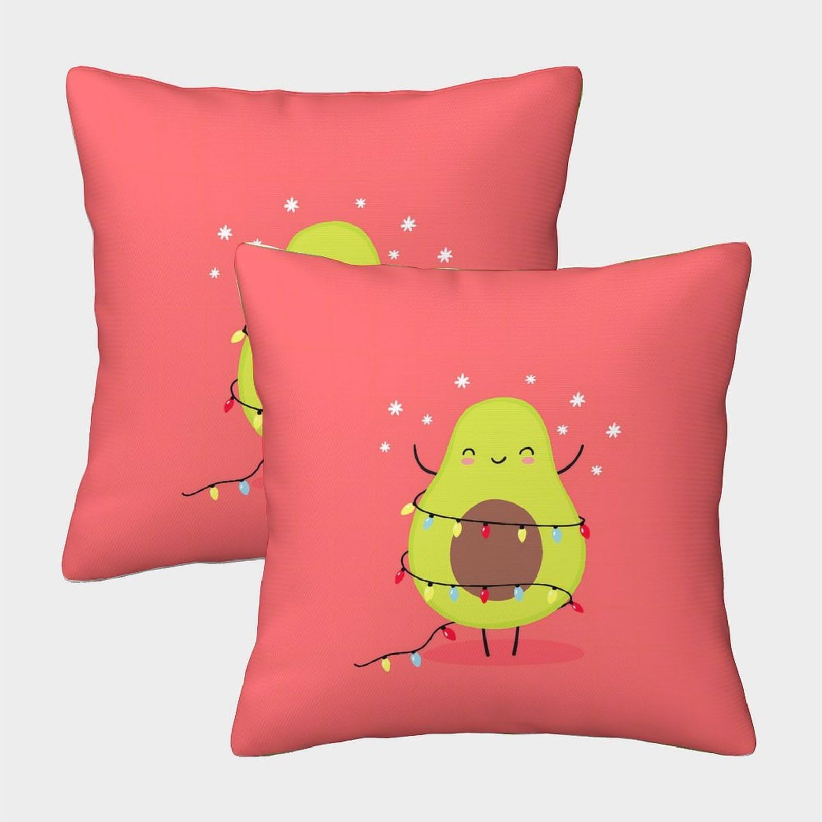 QFVANSIYO Playful 3D Printed Avocado Pillowcase Microfiber Bedroom Decor Avocado Pillow Cover Breathable for Adults Teens 50x50cm