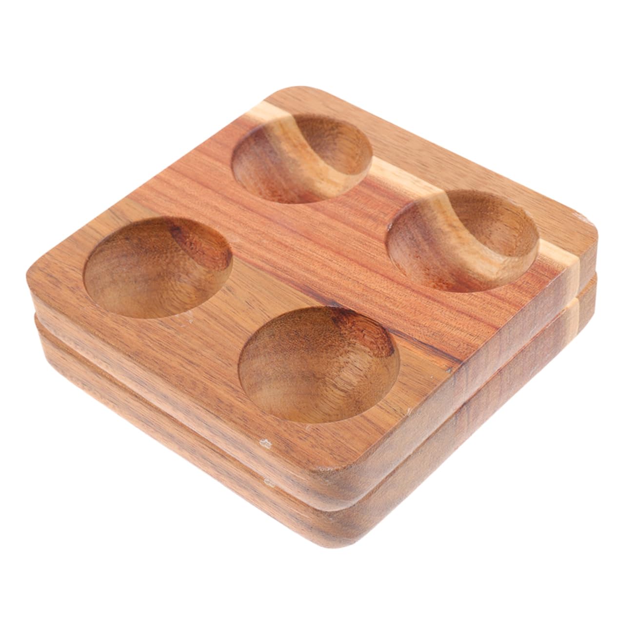 Cabilock 2pcs Wooden Egg Tray Hen Egg Storage Rack Egg Storage Organizer Chicken Egg Holder Fridge Egg Container Egg Fixing Holder Egg Rack Egg Trays for Deviled Eggs Egg Stand Rubber