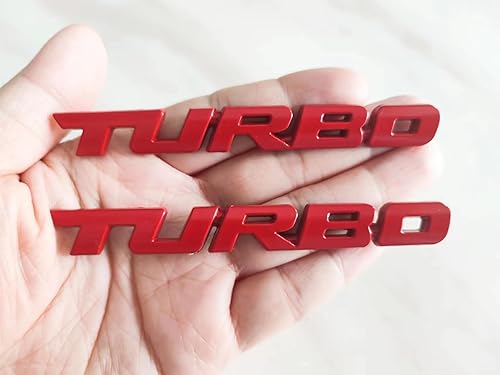 Miniatura 5 de 3D Turbo Advanced Car Side Fender Rear Trunk Emblema Adhesivo Adecuado para Decoración de Coche (Rojo)