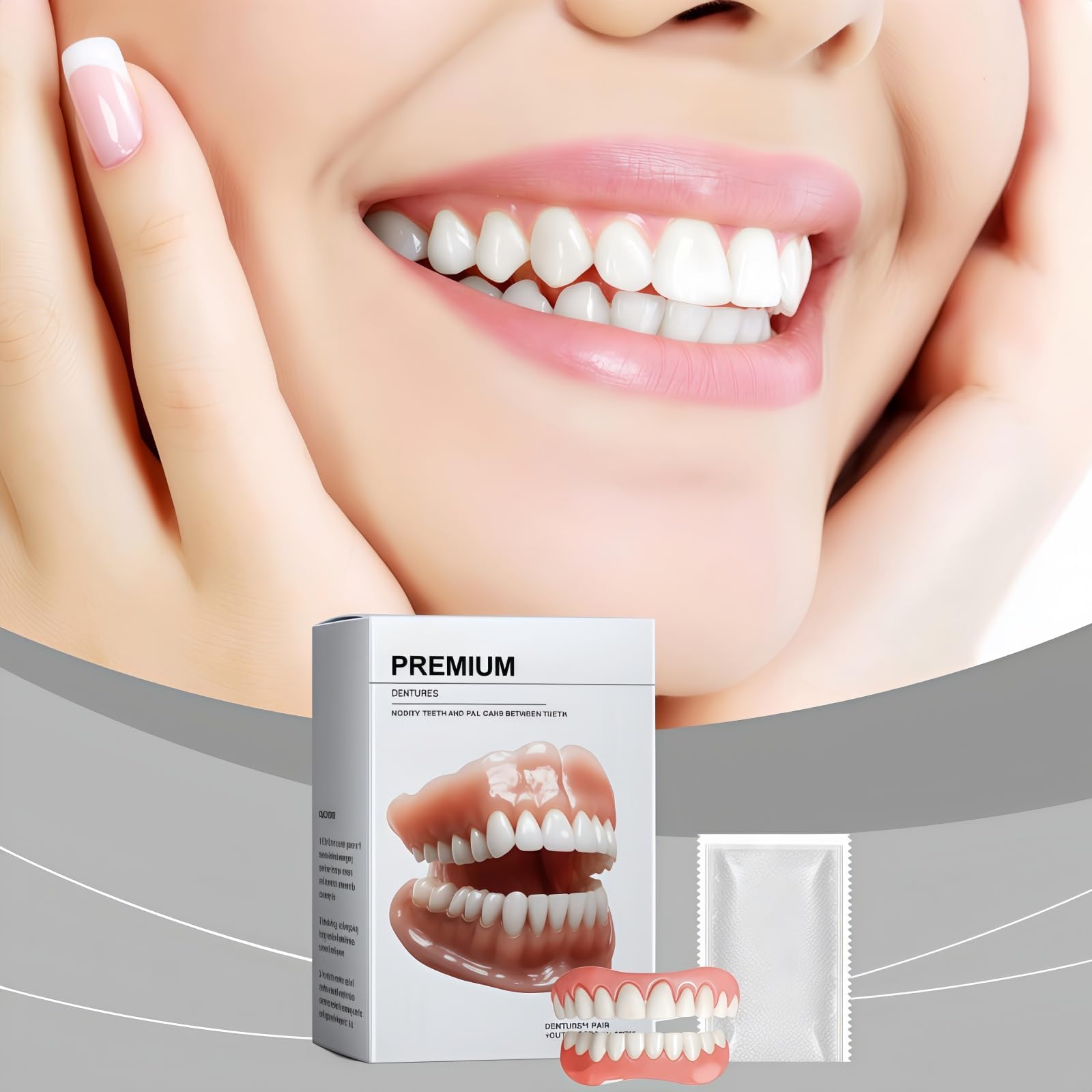 Kit de Prótesis Dentales de Silicona para Mujeres y Hombres | Prótesis Dental Temporal, Dientes Blandos, Protectores Bucales Instantáneos, Solución de Sonrisa y Boca Completa