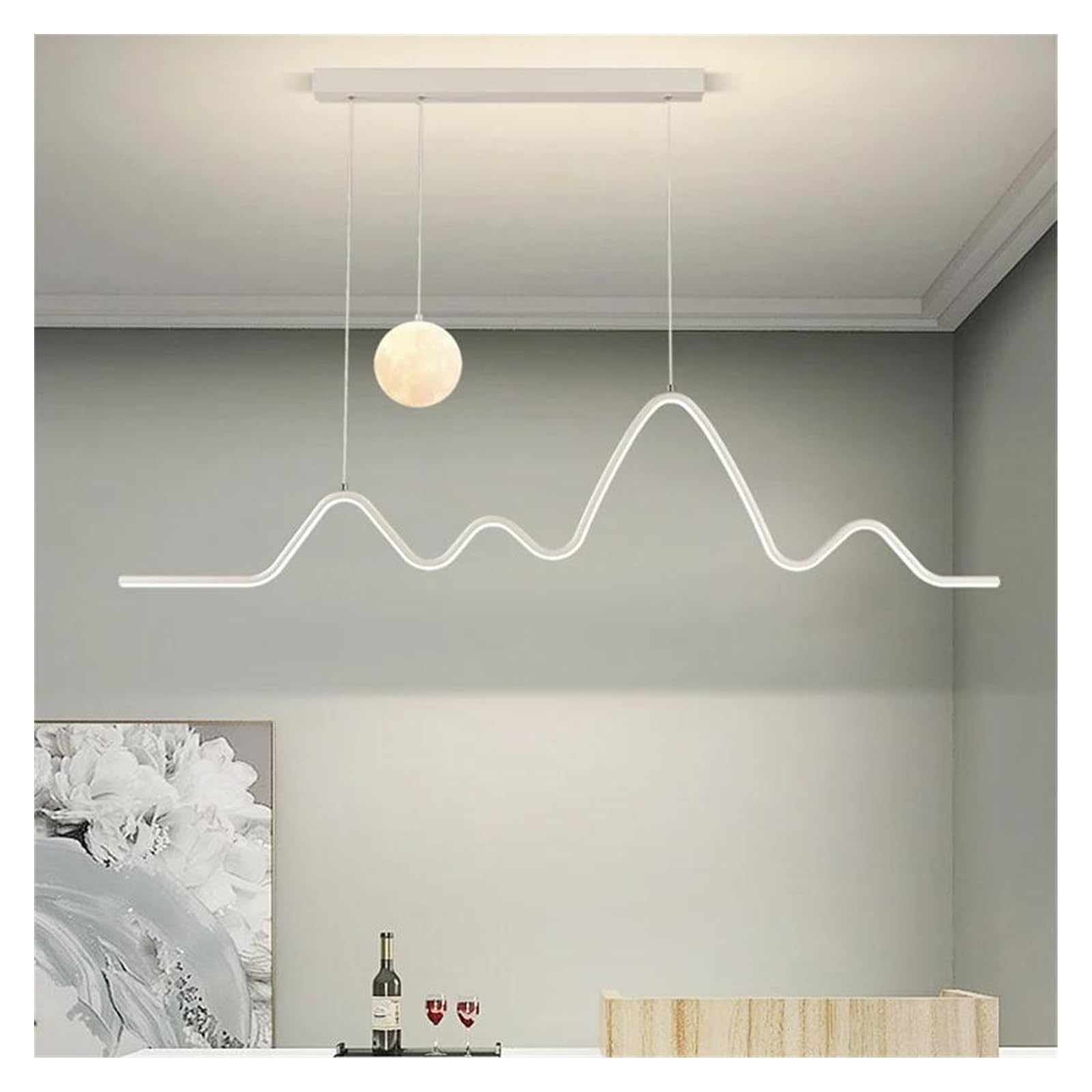 Suspension LED infinite dimming lustre blanc à intensité variable pour éclairage intérieur