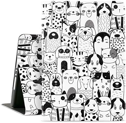Cutebricase iPad Animal Case for 9th Generation, 8th Generation 7th Generation iPad Case iPad 10.2 Kids Case, Multi-Angle View with Adjustable Stand Auto Wake/Sleep(Black & White Animals)