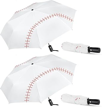 Lejorain Baseball Umbrella - Sports Game Umbrellas Automatic Open and Close Portable Baseball Folding Compact Umbrella Travel Windproof