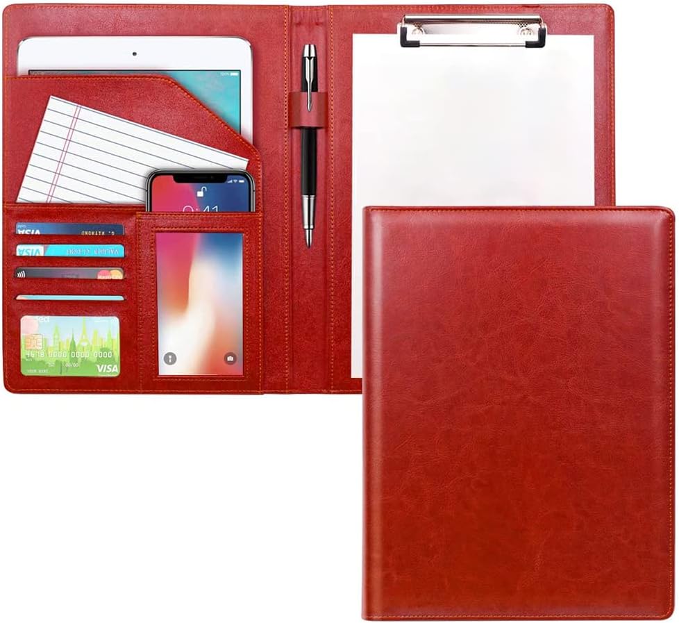 ZMREN Clipboard Folder A4 Clipboard, Leather Writing Case, Clipboard
