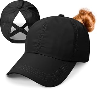 Baseball Cap Women Adjustable Visor Quick Dry Summer Hat Breathable Ponycap Sun Hat for Golf Tennis Cycling Outdoor Sports