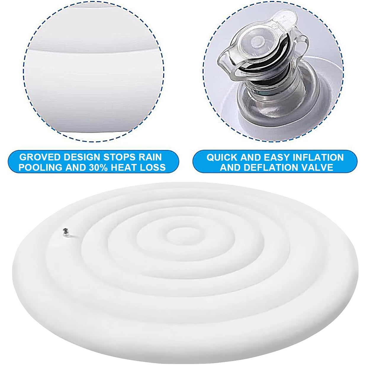 Cubierta Inflable De PVC for SPA, Cubierta Redonda for Jacuzzi, Cubierta Inflable for Jacuzzi, Aislamiento Térmico Plegable for SPA, SPA Inflable Redondo for Exteriores(165cm)