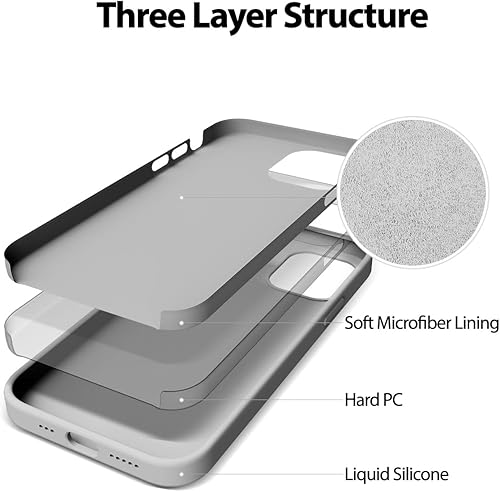 Miniatura 4 de GOOSPERY Funda de silicona líquida para iPhone 12 Pro, iPhone 12 (6.1 pulgadas), suave y sedosa al tacto, protección de cuerpo completo, a prueba de