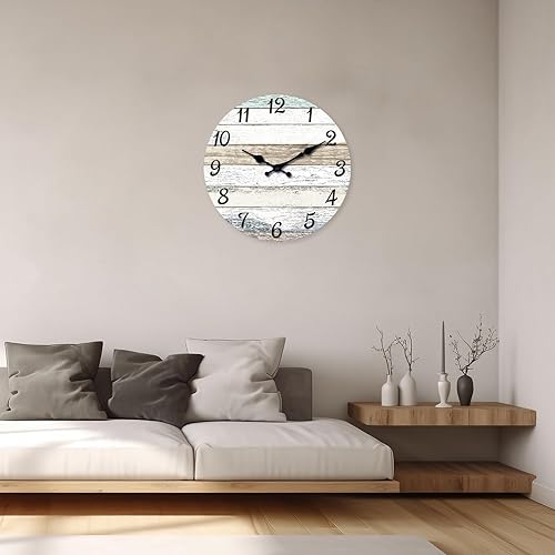 Miniatura 2 de XNM Relojes de pared grandes de madera, funciona con pilas, relojes costeros de 20 pulgadas para sala de estar, casa de campo, reloj de pared