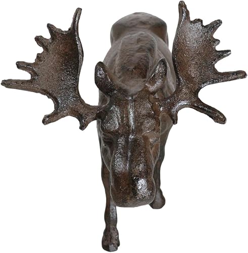 Miniatura 4 de Ebros Gift Estatua rústica grande de hierro fundido realista con acabado de bronce de 11.25 pulgadas de largo, figura de cabaña, cazadores de