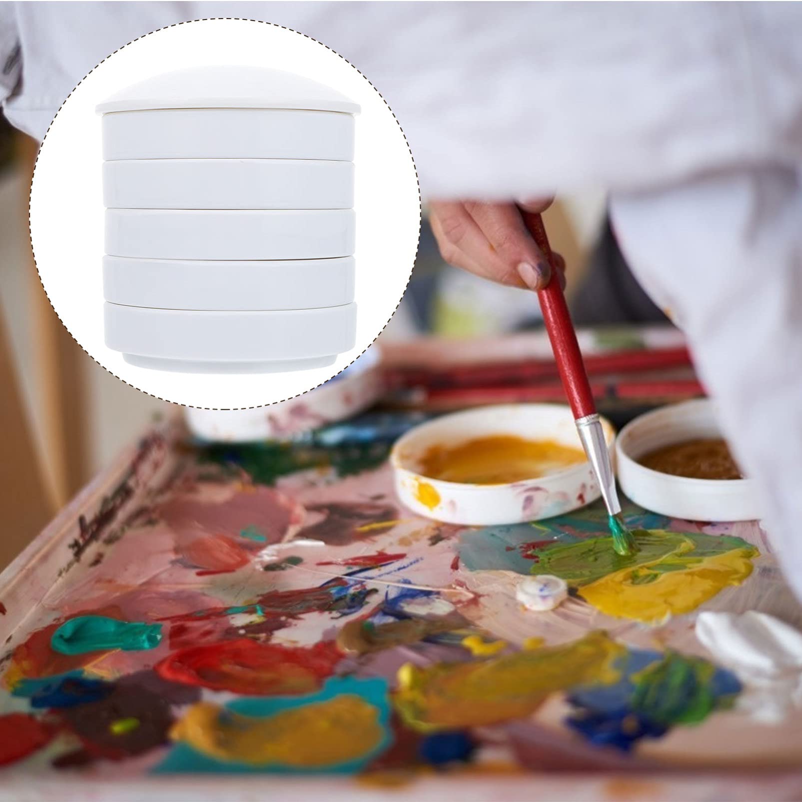 Plateau Mélange Couleurs 5 étages Milisten - Pour Aquarelle, Peinture Et Loisirs Créatifs