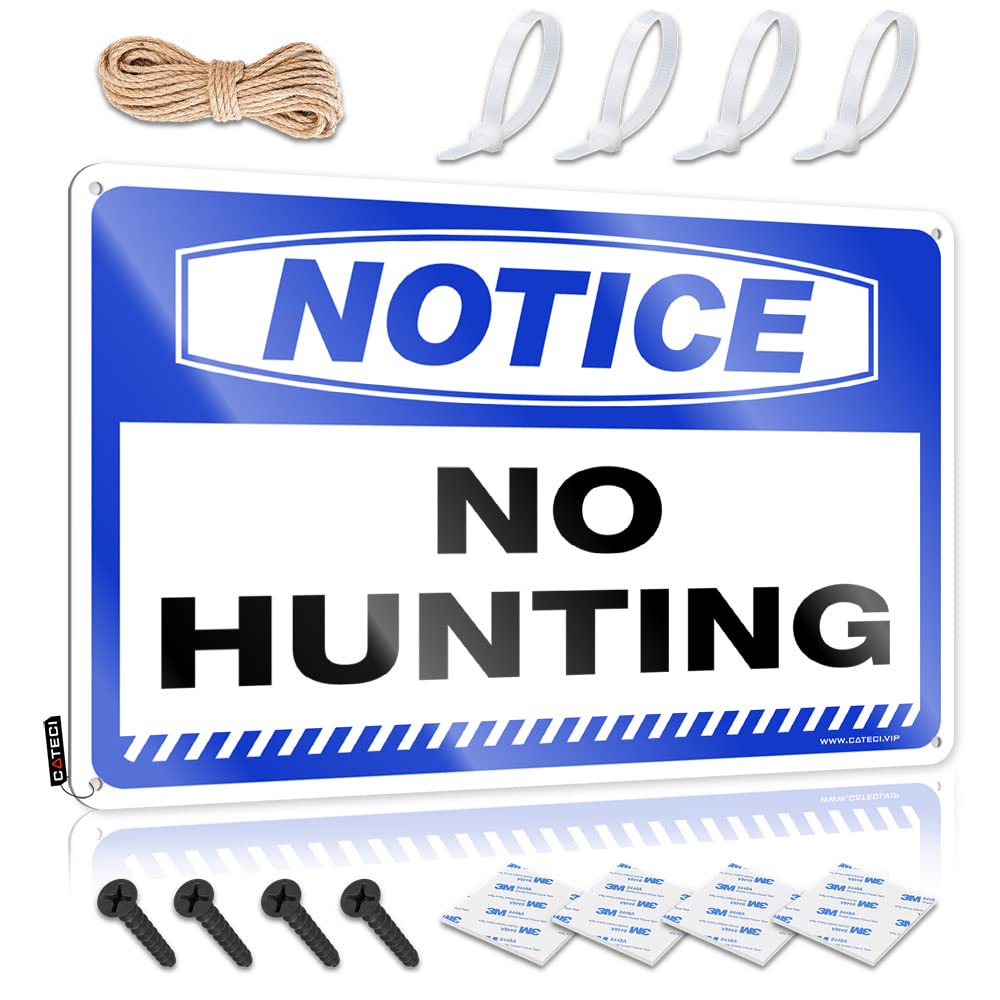 Tin Signs For Bar Notice No Hunting Tin Sign Metal Beer Signs Funny Patio Signs(30X40CM)