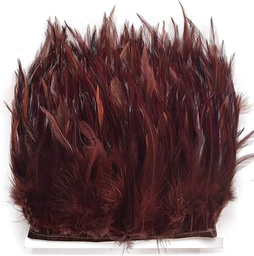 Miniatura 52 de Shekyeon 2 yardas de decoración para vestido con plumas de cuello de gallo Rojo