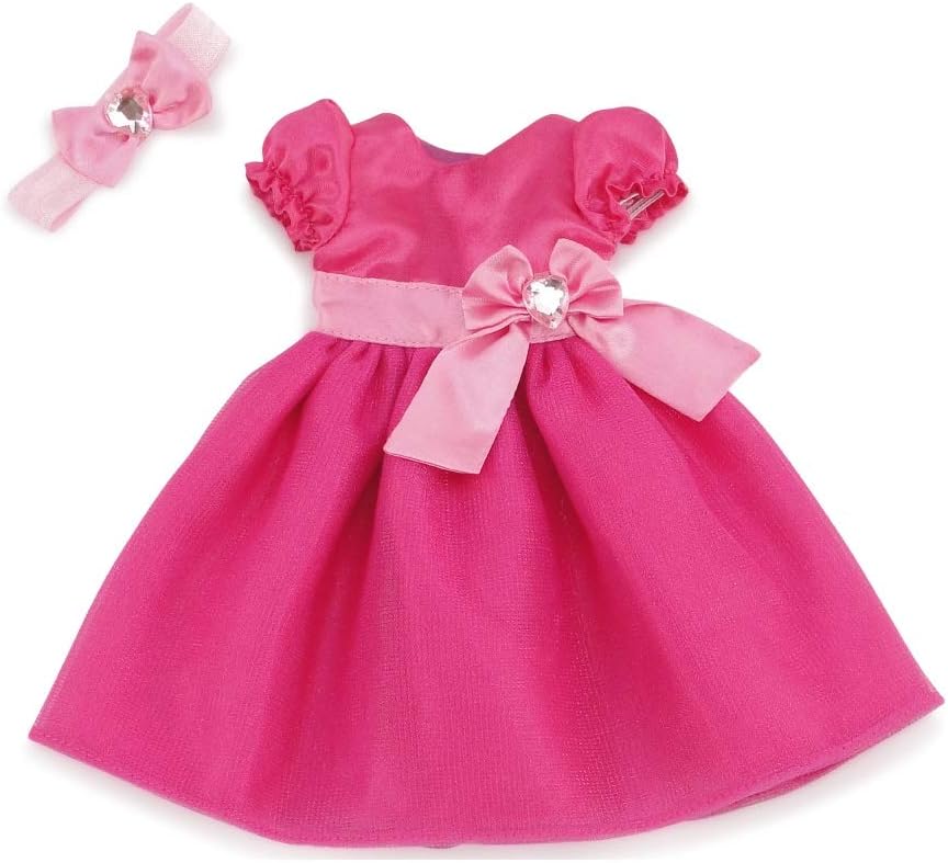 14.5 Inch Doll Beautiful 14" Doll Jeweled Pink Party Dress, Includes Matching Headband Accessory | Perfect for Valentine's Day!