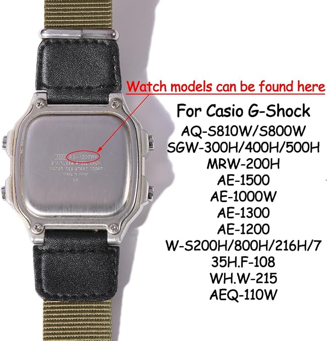 Natural Resin Replacement Watch Band Compatible with Casio AE-1200 SGW-300H MRW-200H W-735H Waterproof Rubber strap