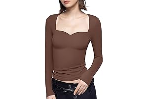 Women's Long Sleeve T Shirts Sweetheart Neck