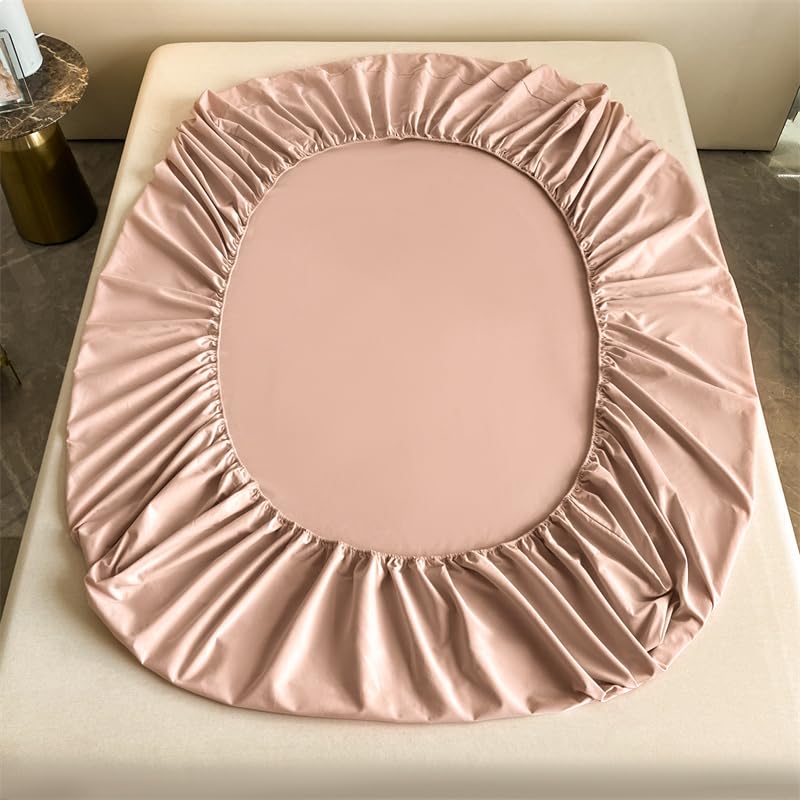 Sábana Bajera Ajustable de algodón Macizo, cómoda y Suave con Banda elástica, Protector de colchón, tamaño Individual, Doble, tamaño Queen King (I 150 x 190 x 25 cm)