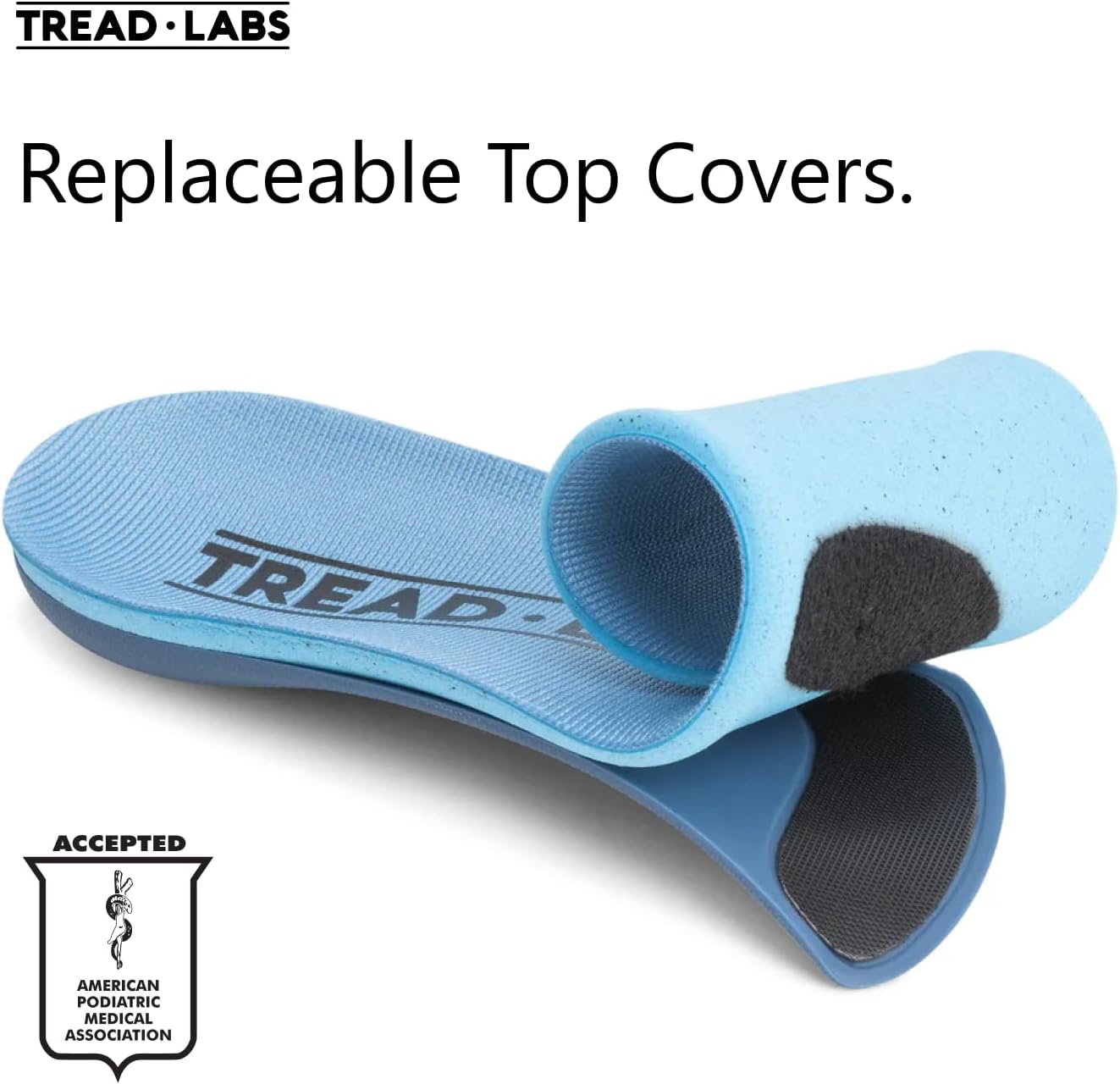Tread Labs Pace Insoles for Plantar Fasciitis Relief & Flat Feet – Firm Arch Support Inserts for Men & Women – Replaceable Top Covers, Million-Mile Guarantee - Image 3