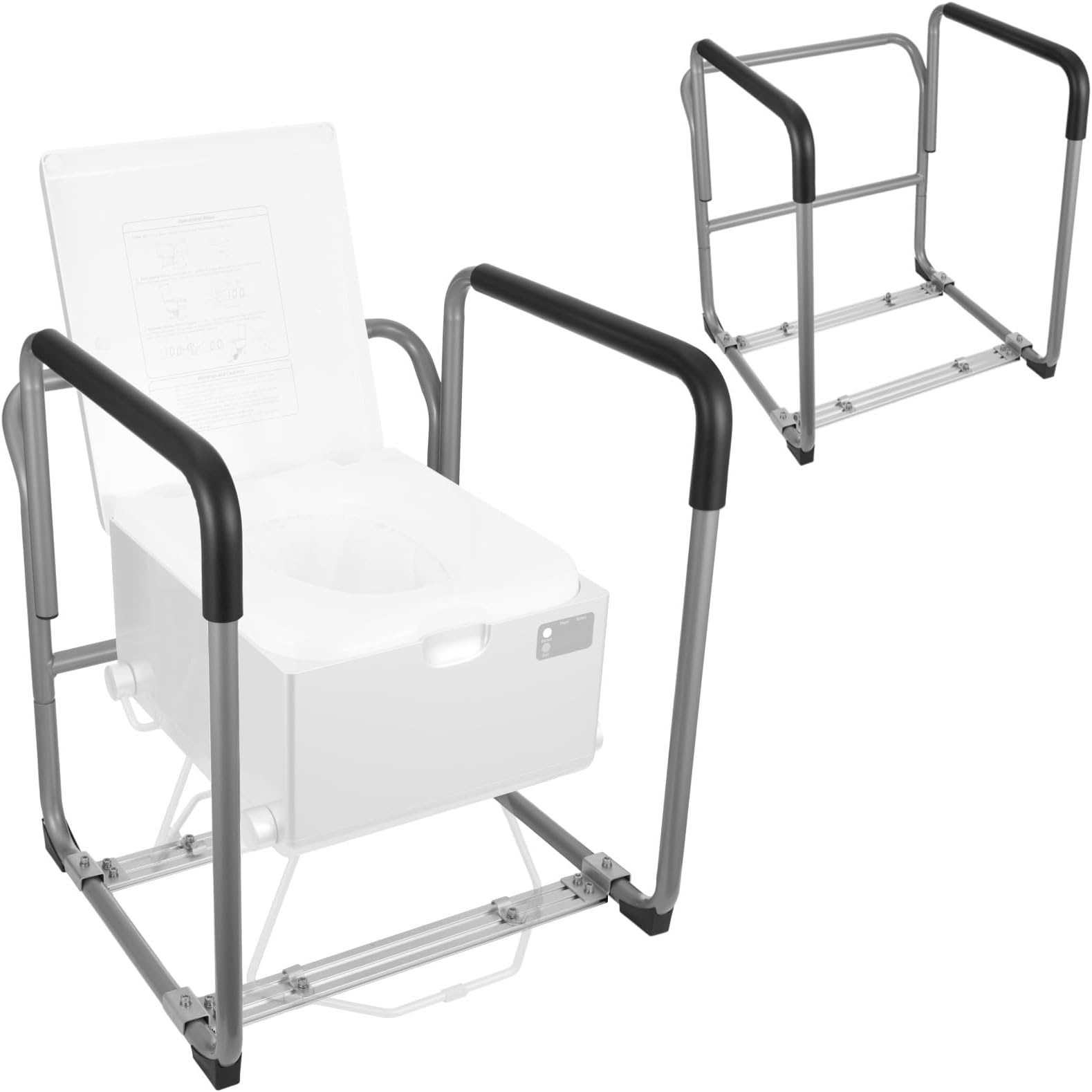 Dry Flush Toilet Safety Rails, Adjustable Toilet Frame for Elderly, Seniors, Handicap & Disabled, Fits for Modiwell Toilets