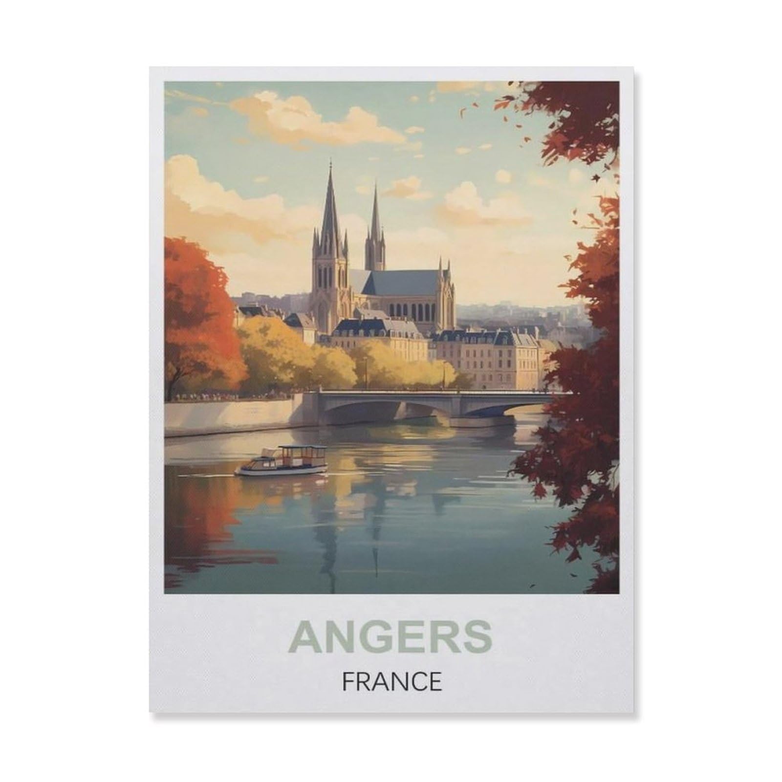 Funny Metal Tin Signs，Angers France(15x30cm）