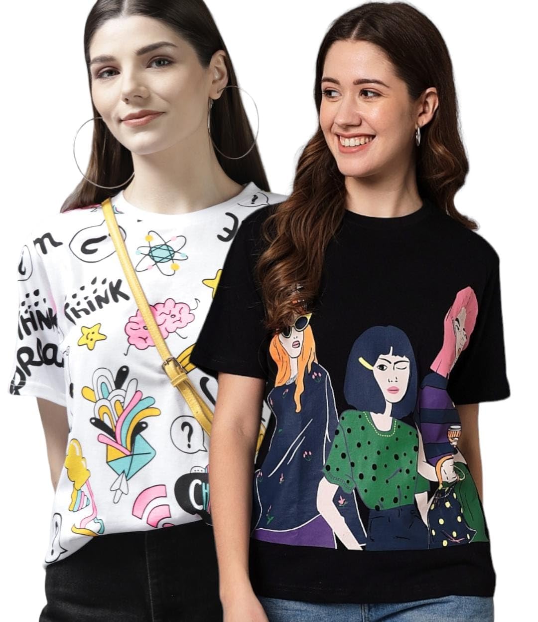 the dry state Printed Women Round Neck Multicolor T-Shirt-picture-21