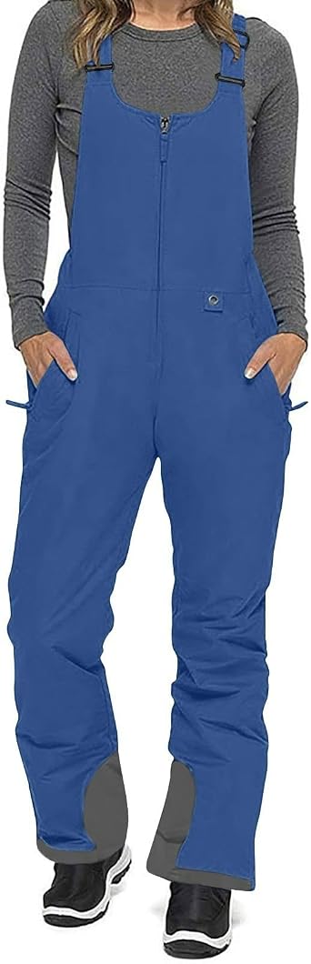 Womens Snow Bibs Waterproof Insulated Snow Overalls Winter Snowsuit Windproof Warm Ski Bib Overalls Snowboard Pants