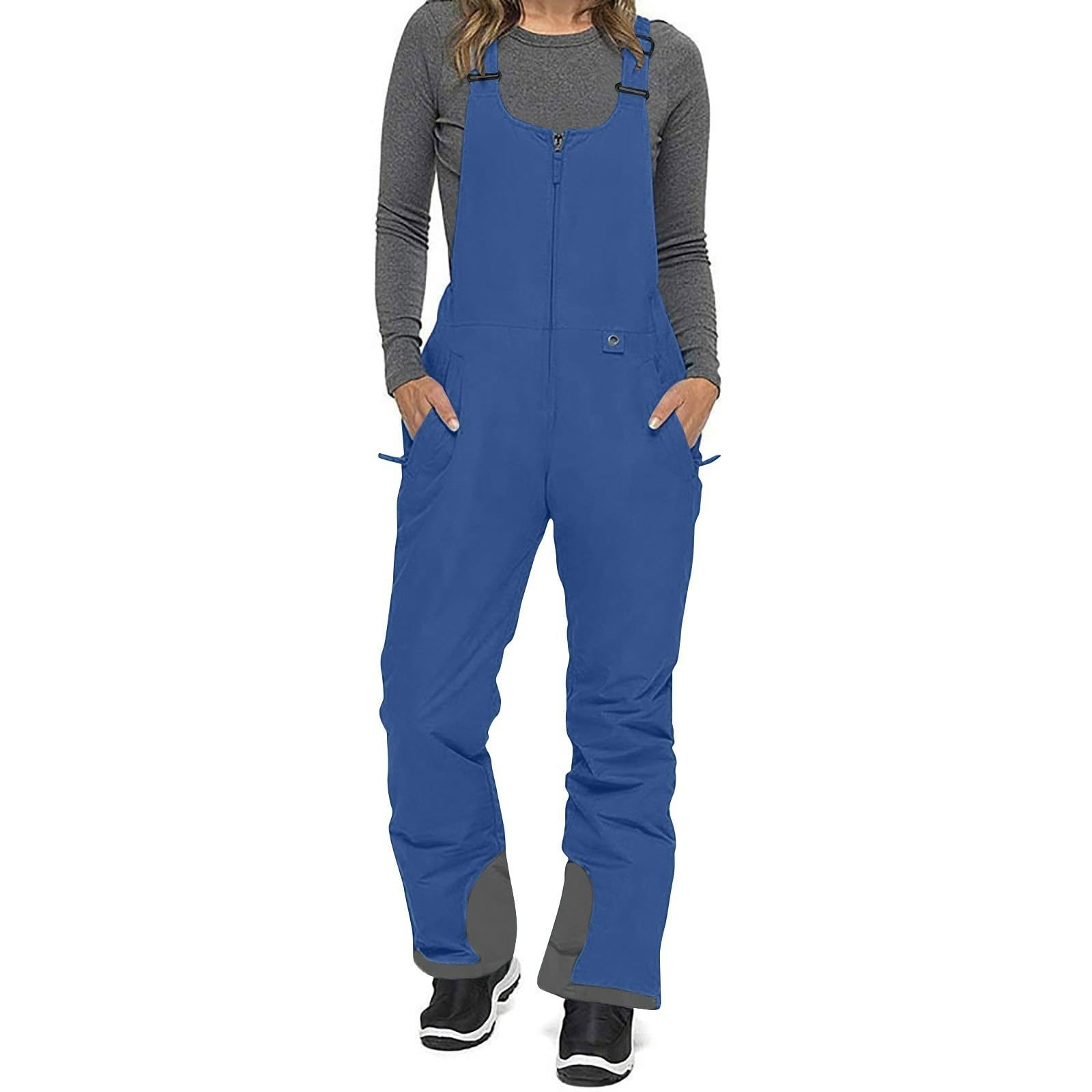 Women's Insulated Waterproof Ski Bib Overalls Snowboarding Pants Overalls Adjustable Shoulder Strap Jumpsuits