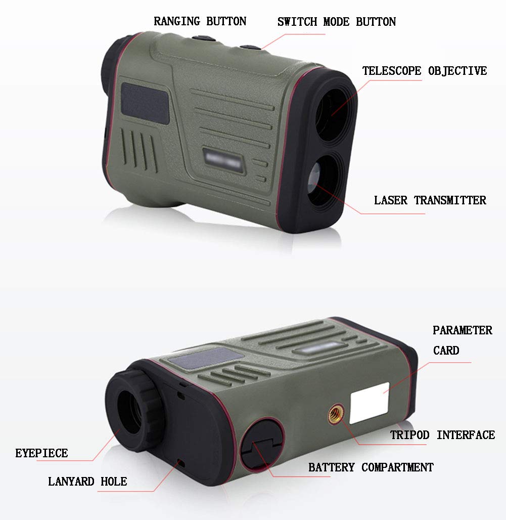AIZYR Télémètre Laser, Poche Haute Précision Télémètre Laser - La Vitesse/Altimétrie/Mesure d'angle, Antipoussière Et Imperméable, Texture Confortable,600meters