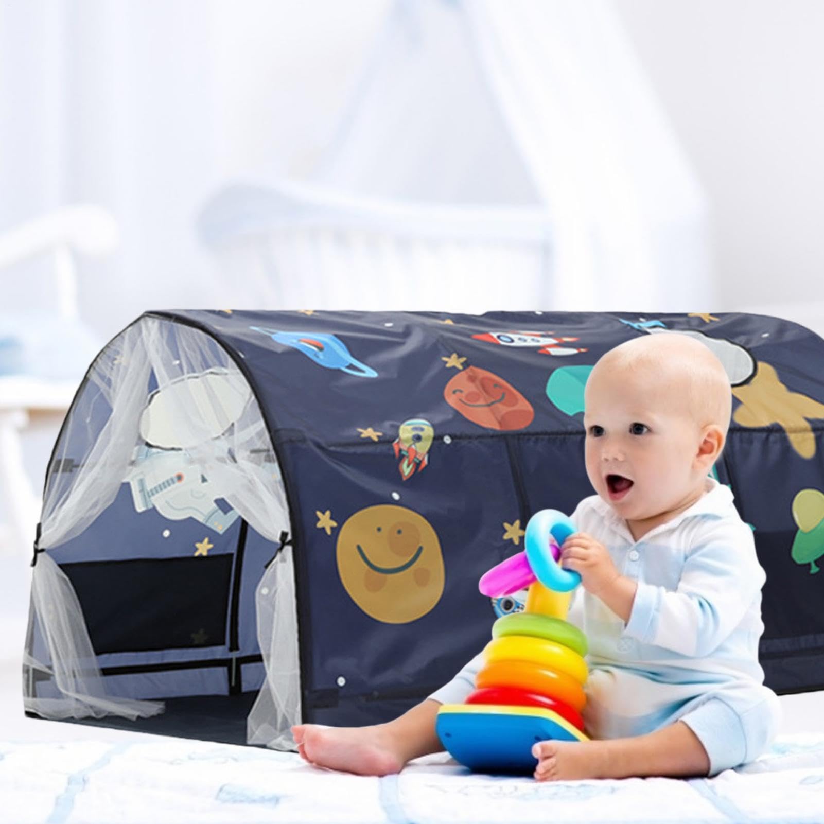 Tiendas de campaña para niños pequeños - Tienda de campaña tipo túnel para juegos infantiles para niños pequeños, Tienda de campaña con mosquitera para cama para niños | Cama con dosel Dream Privacy S